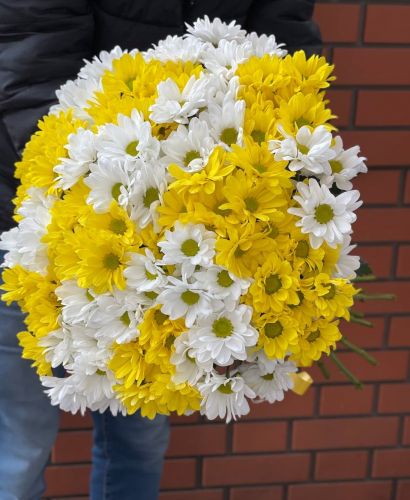 Купить букет из разноцветных хризантем с доставкой по Челябинску
